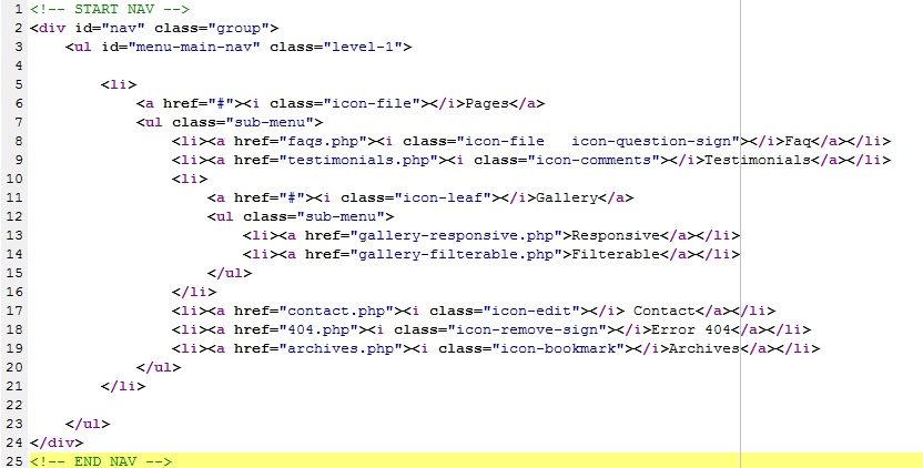 HTML Navigation